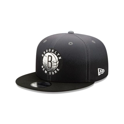 Black Brooklyn Nets Hat - New Era NBA Back Half 9FIFTY Snapback Caps USA9762814